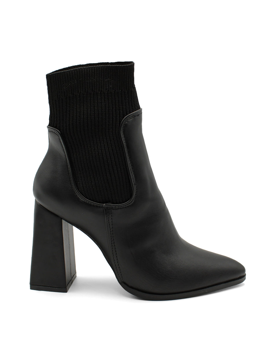 Botín con tacón Exterior Piel sintética Color Negro Para Mujer De RBCOLLECTION