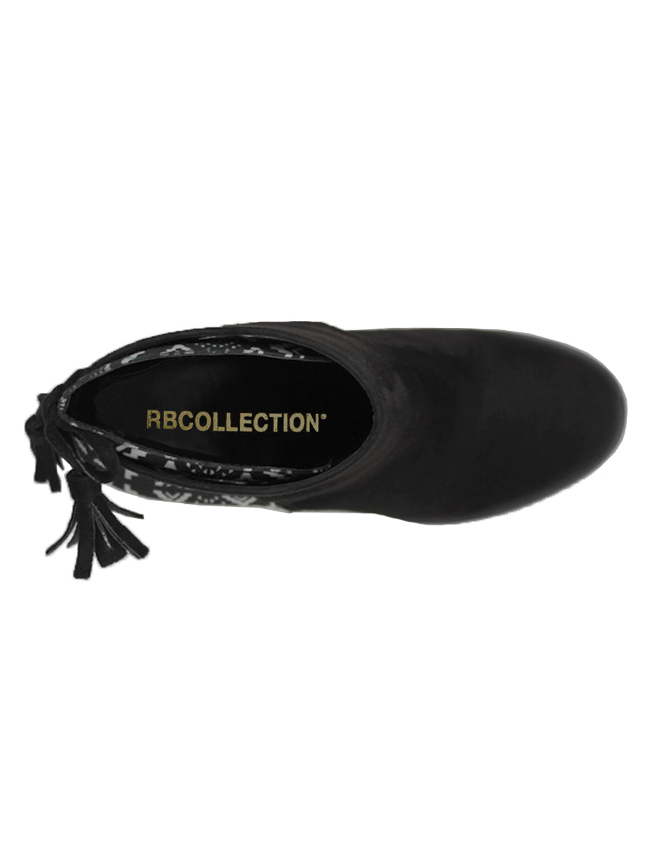 Botín con tacón Exterior Gamuza Color Negro Para Mujer De RBCOLLECTION