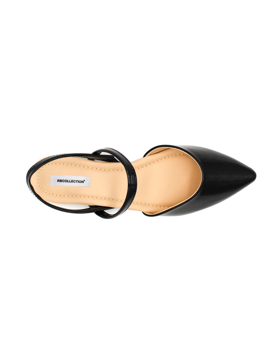 Flats puntales Exterior Charol Color Negro Para Mujer De RBCOLLECTION
