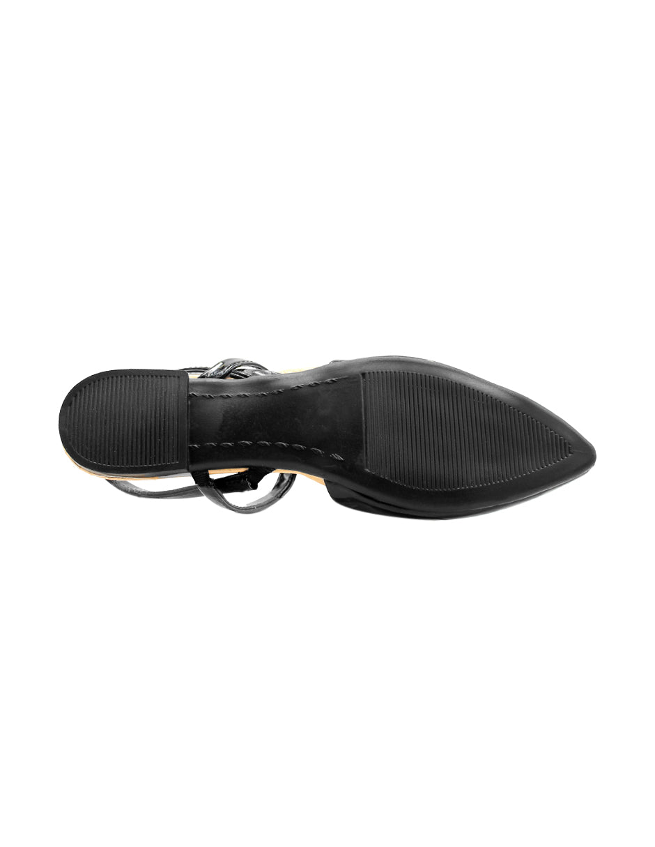 Flats puntales Exterior Charol Color Negro Para Mujer De RBCOLLECTION