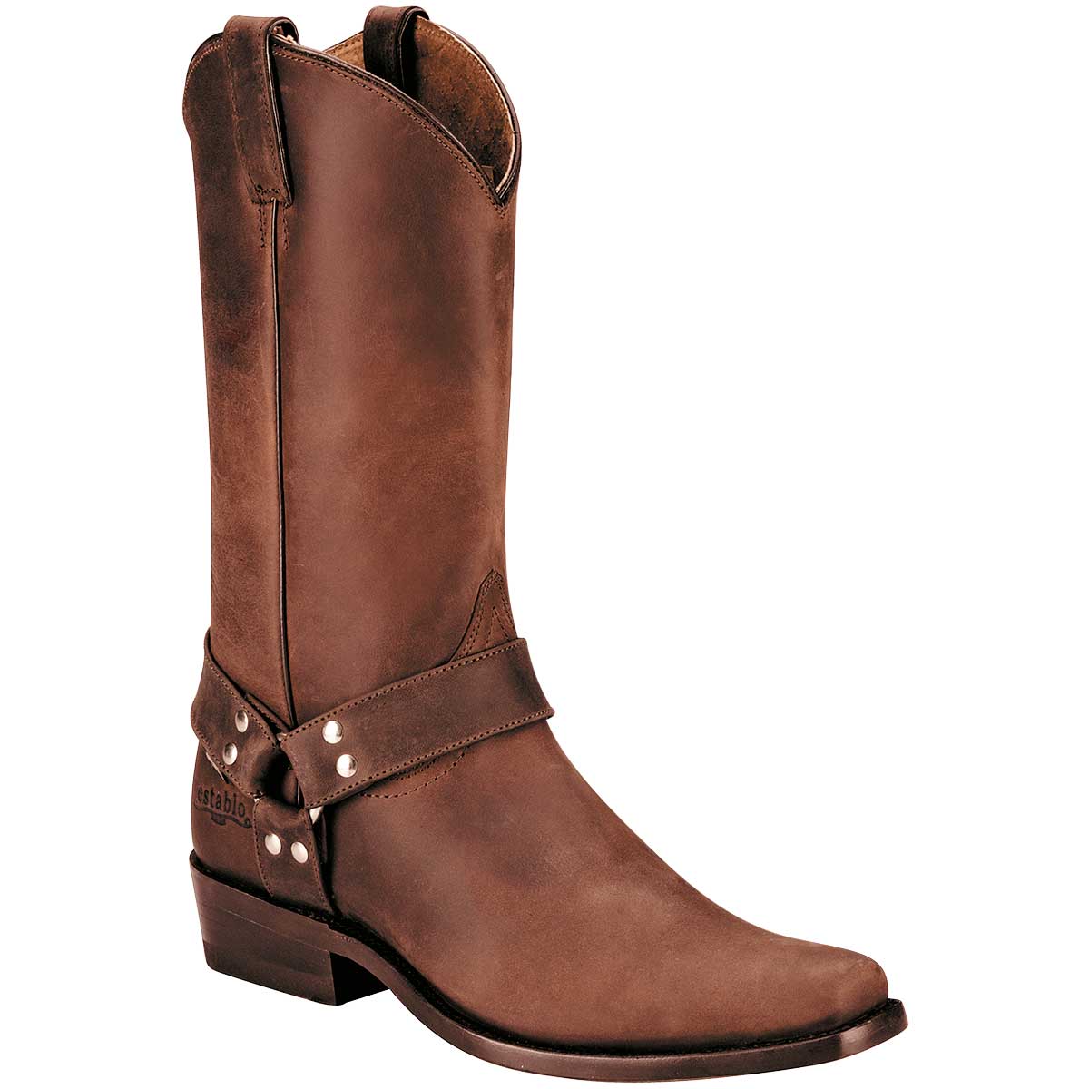 Botas western Exterior Piel Color Café Para Hombre De Establo