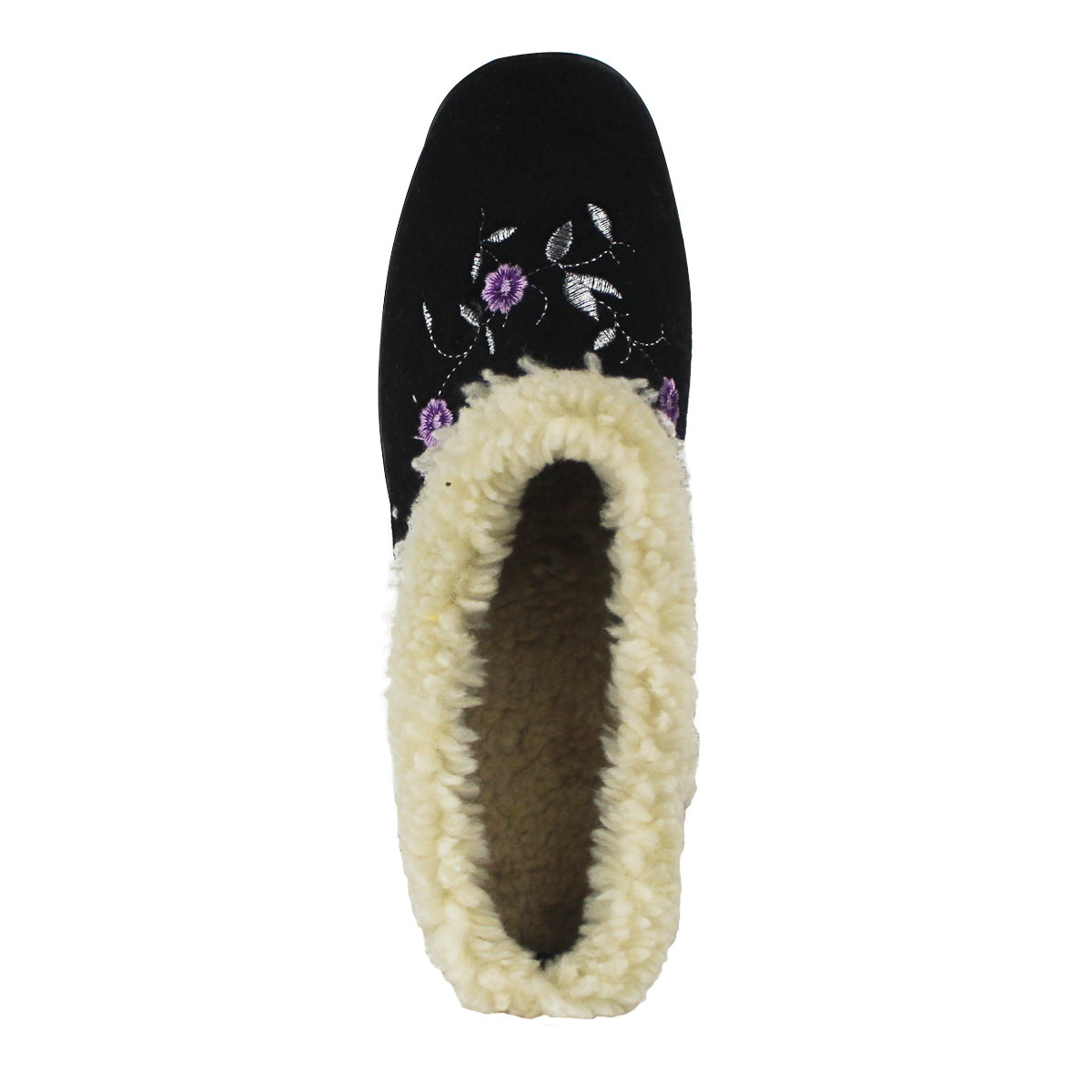 Pantufla para Mujer con Cuello de Borrego Color Negro TOVACO