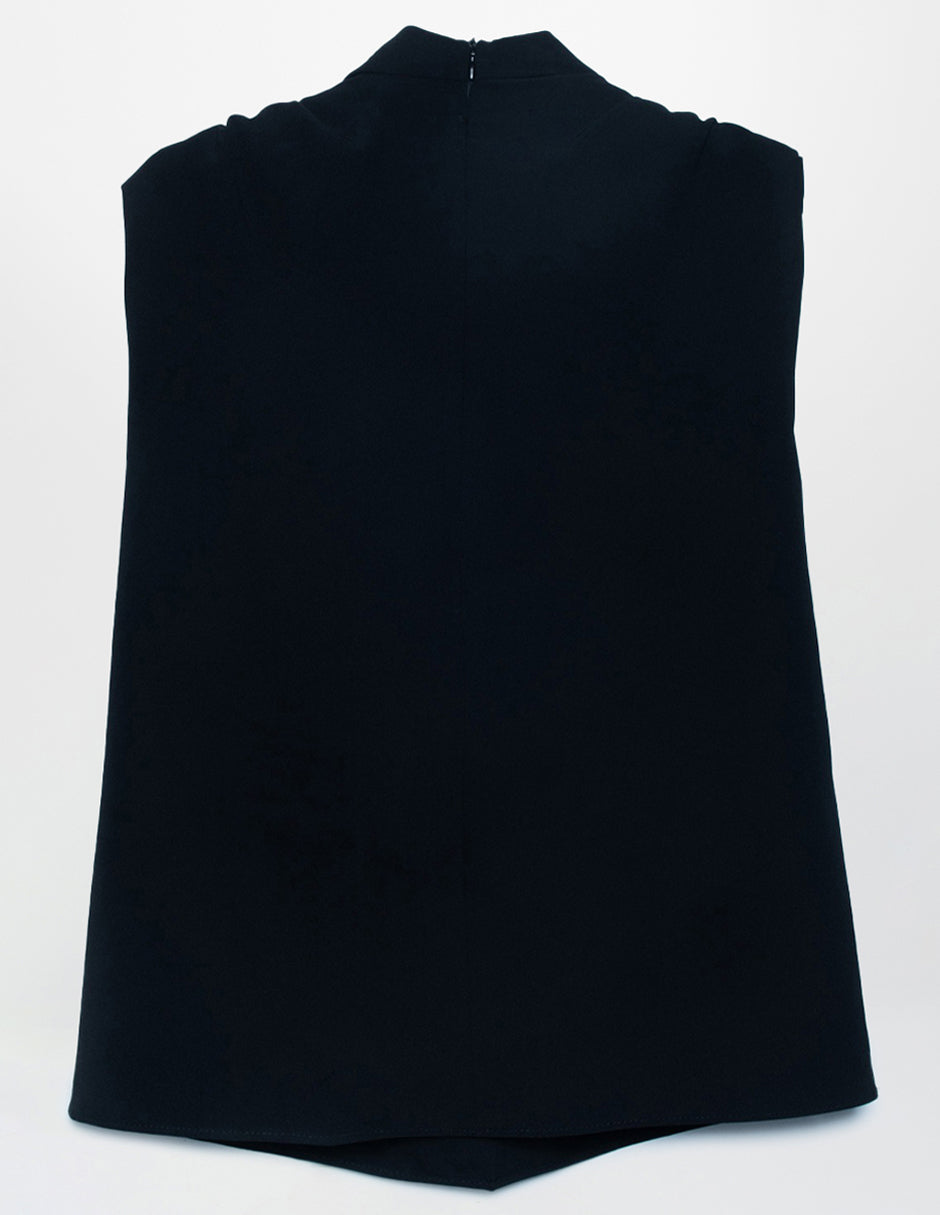 Blusa Pliegues al Hombro Color Negro Para Mujer De RBCOLLECTION