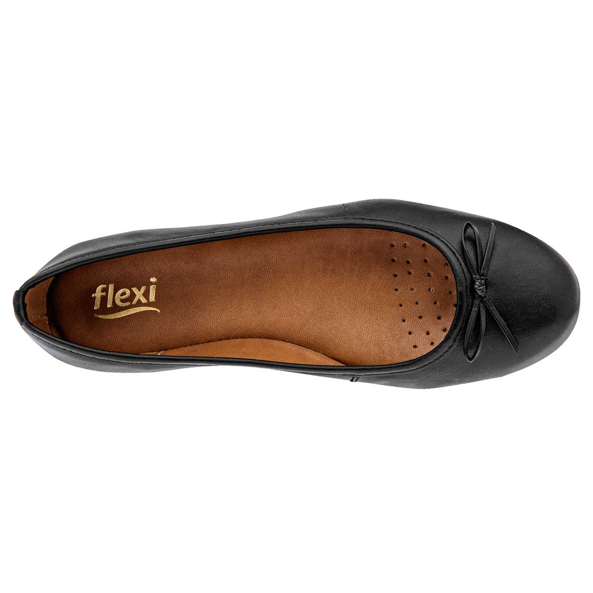 Flats Exterior Piel Color Negro Para Mujer De Flexi