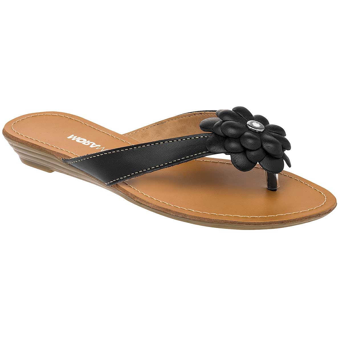 Sandalias de piso Exterior Piel Color Negro Para Mujer De Moramora