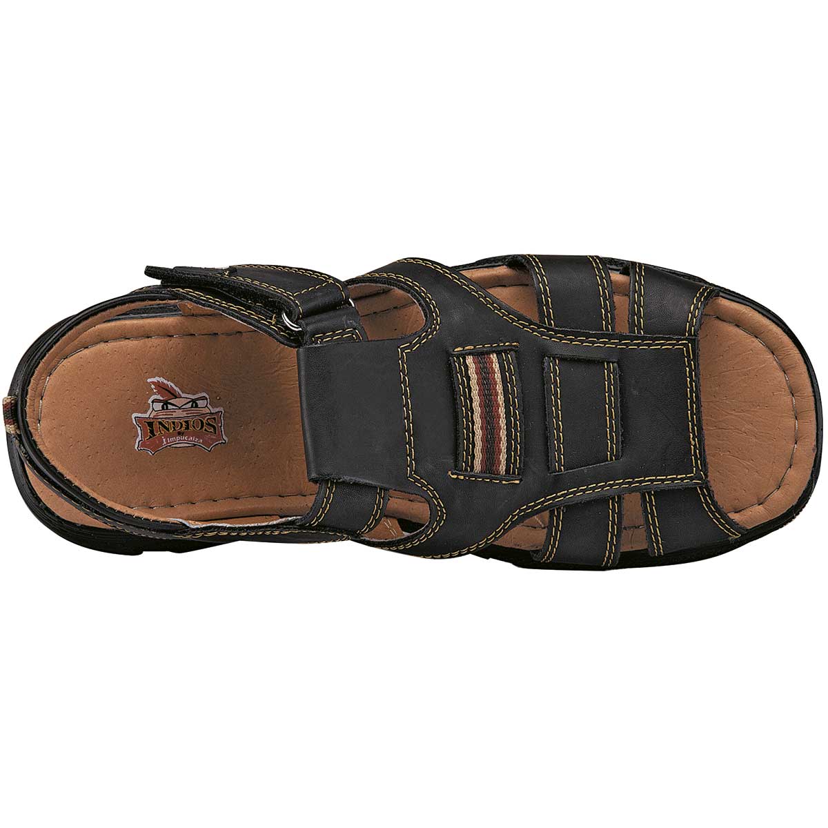 Sandalias Exterior Sintético Color Negro Para Hombre De Indios