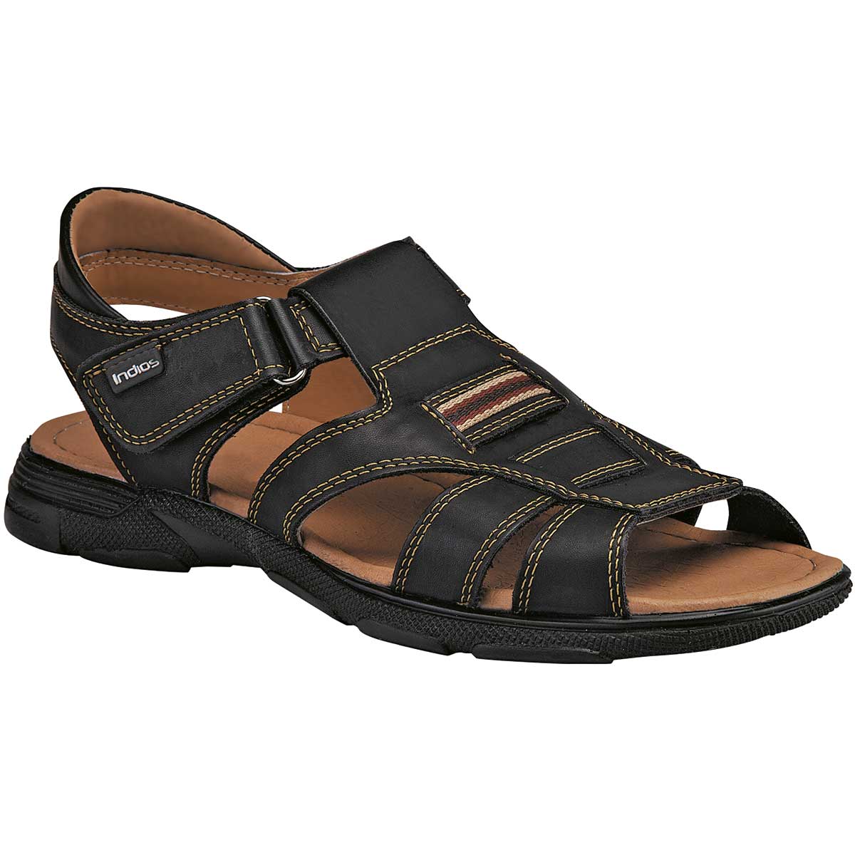 Sandalias Exterior Sintético Color Negro Para Hombre De Indios