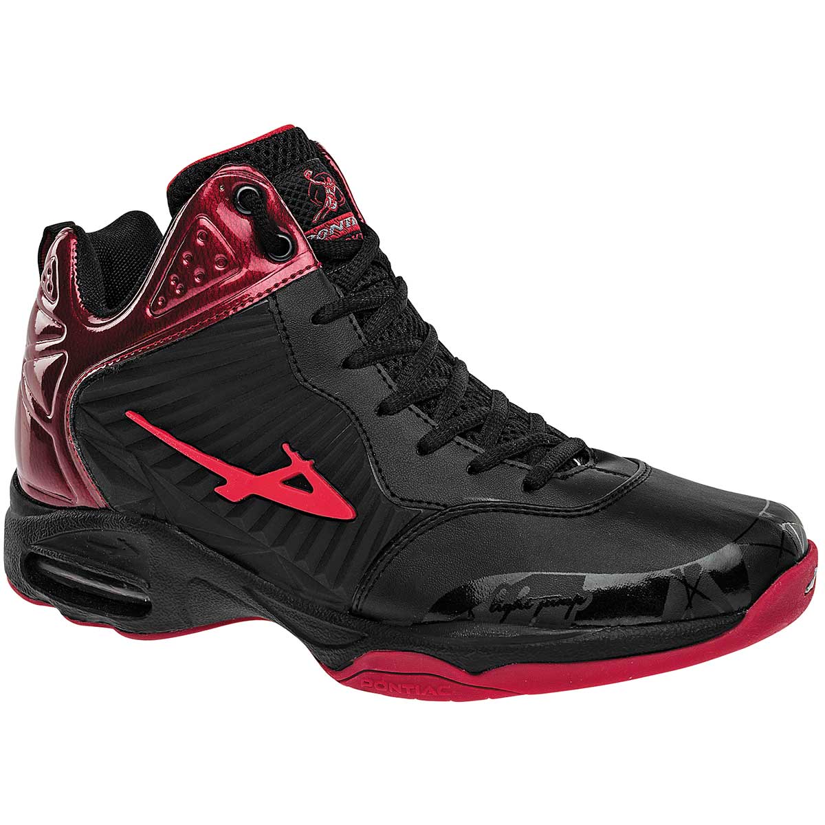 Tenis deportivos Exterior Sintético Color Negro Con Rojo Para Hombre De Pontiac