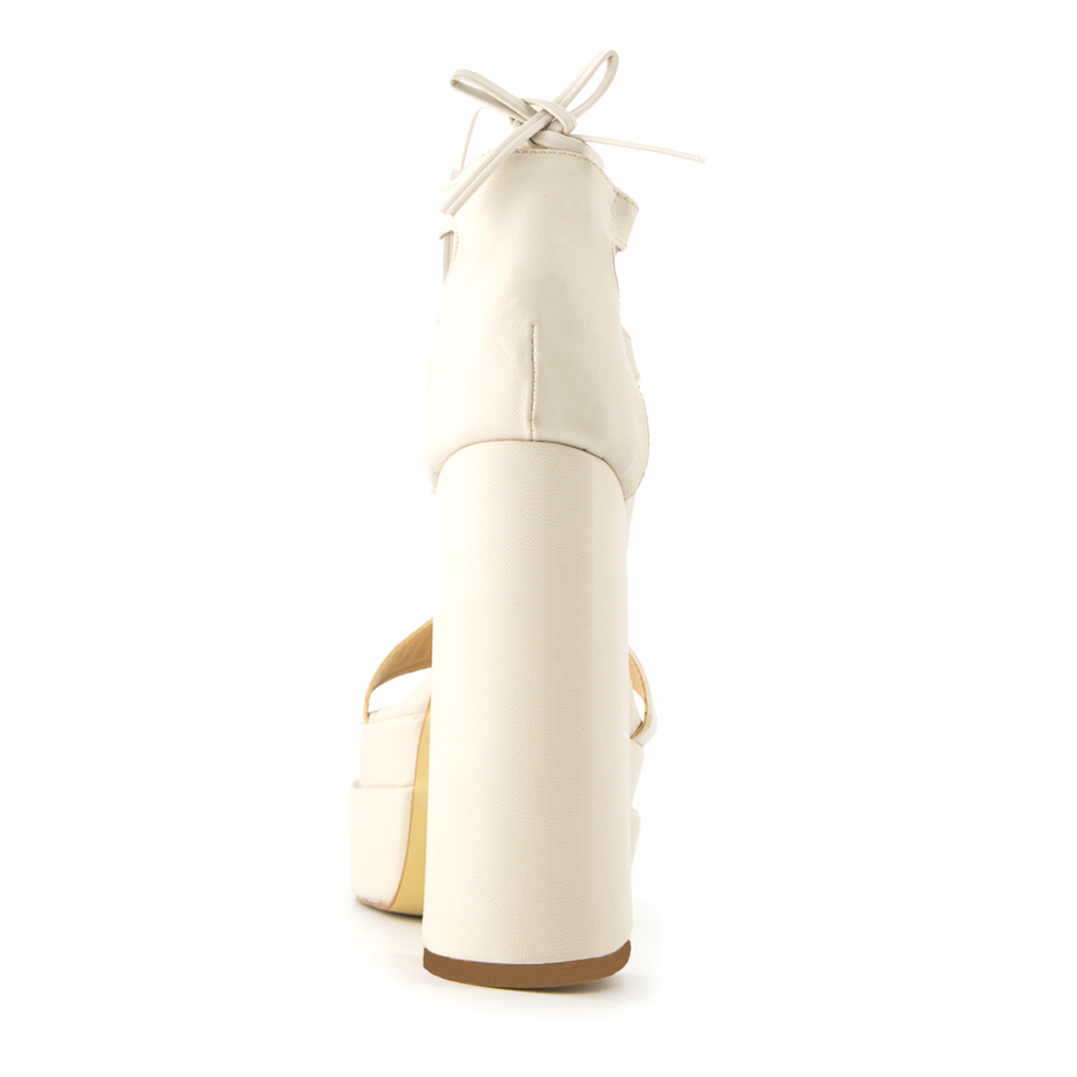 Sandalia con Tacón Exterior Piel sintética Color Blanco Para Mujer De RBCOLLECTION