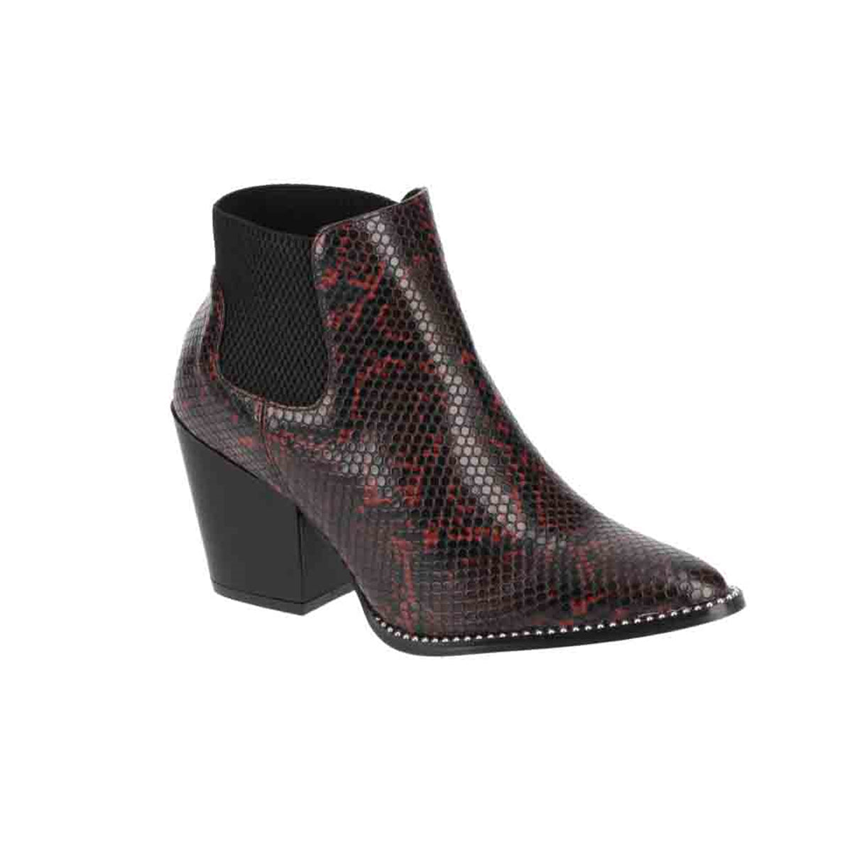 Botín con tacón Exterior Piel sintética Color Vino Para Mujer De RBCOLLECTION