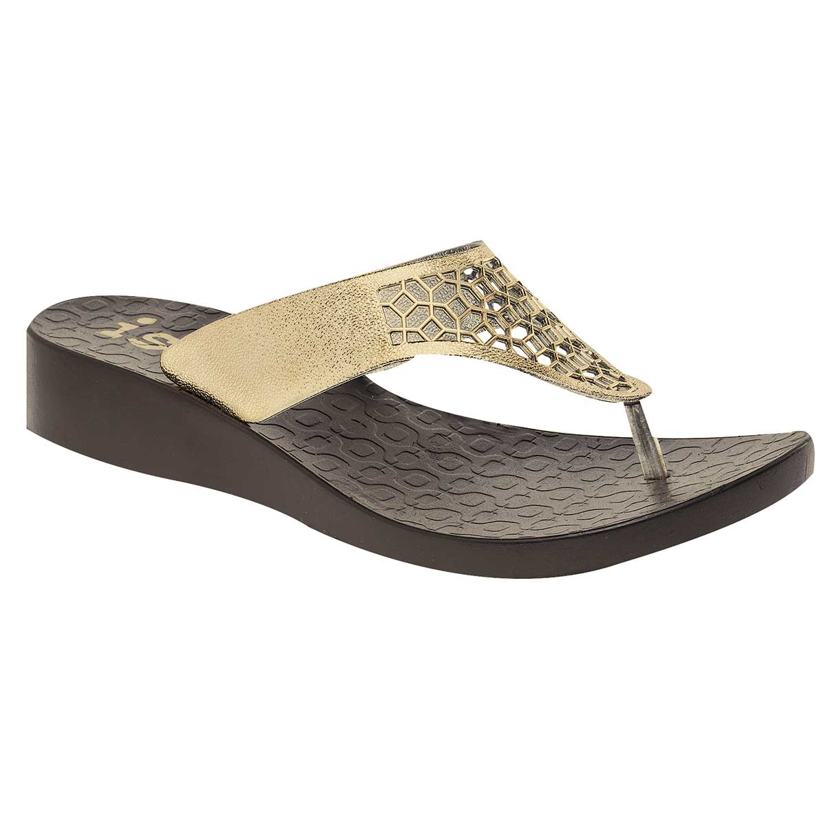 Sandalias Exterior Sintético Color Oro Para Mujer De Elega