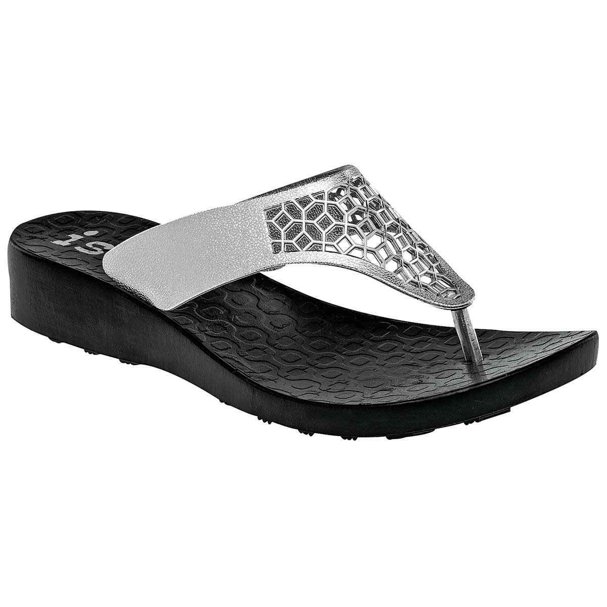 Sandalias Exterior Sintético Color Plata Para Mujer De Elega