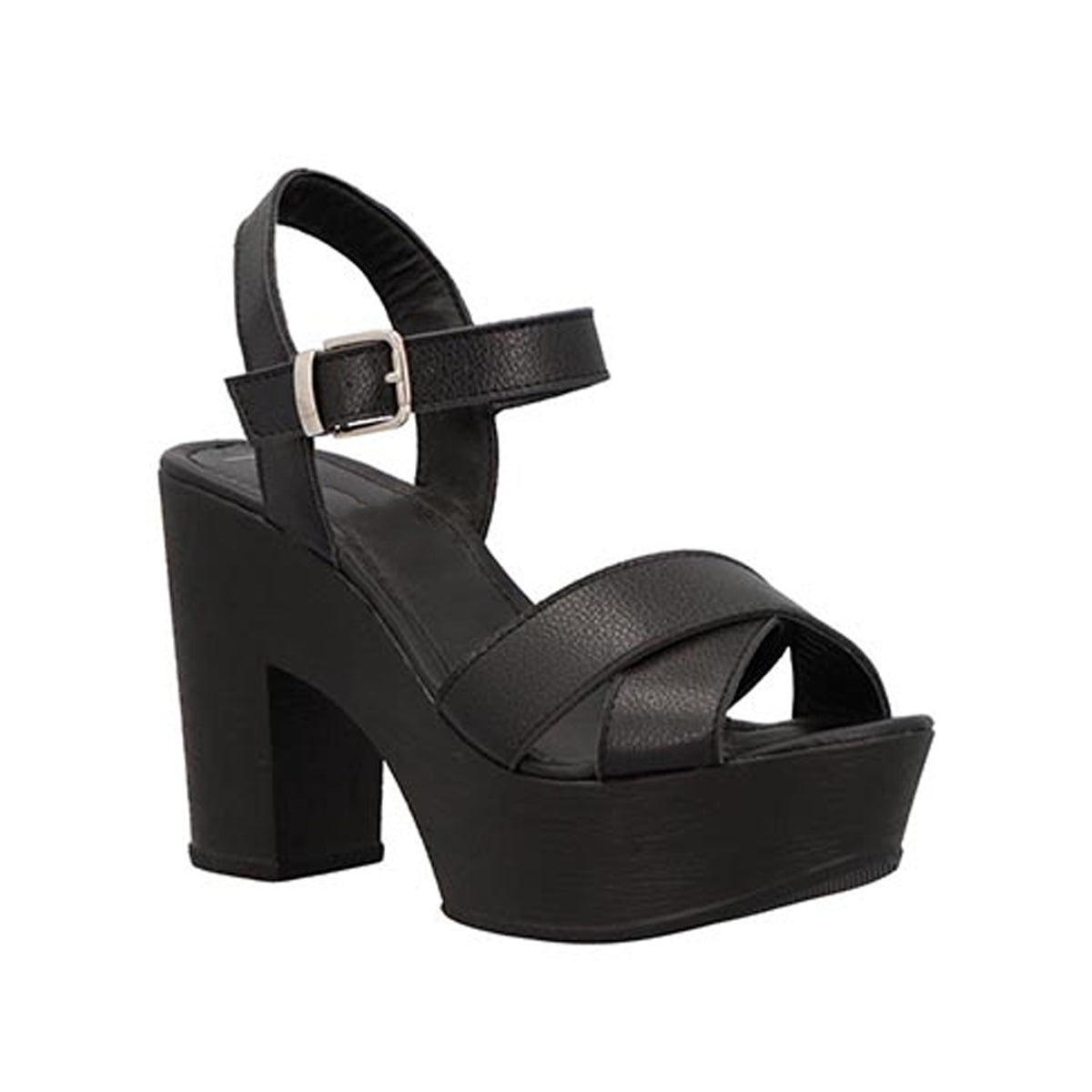 Sandalias con tacón Exterior Piel sintética Color Negro Para Mujer De RBCOLLECTION