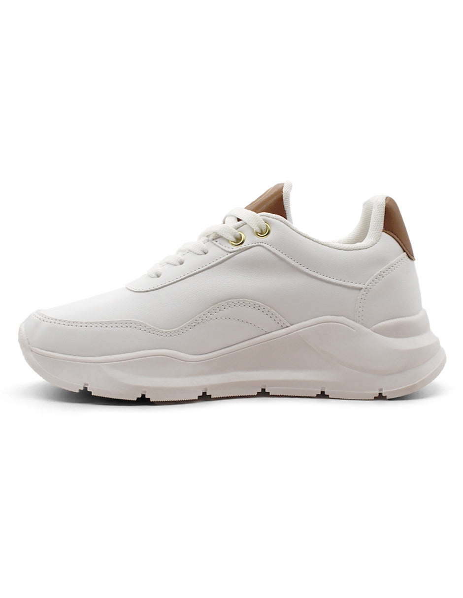 Tenis tipo deportivo Exterior Sintético Color Blanco Para Mujer De RBCOLLECTION