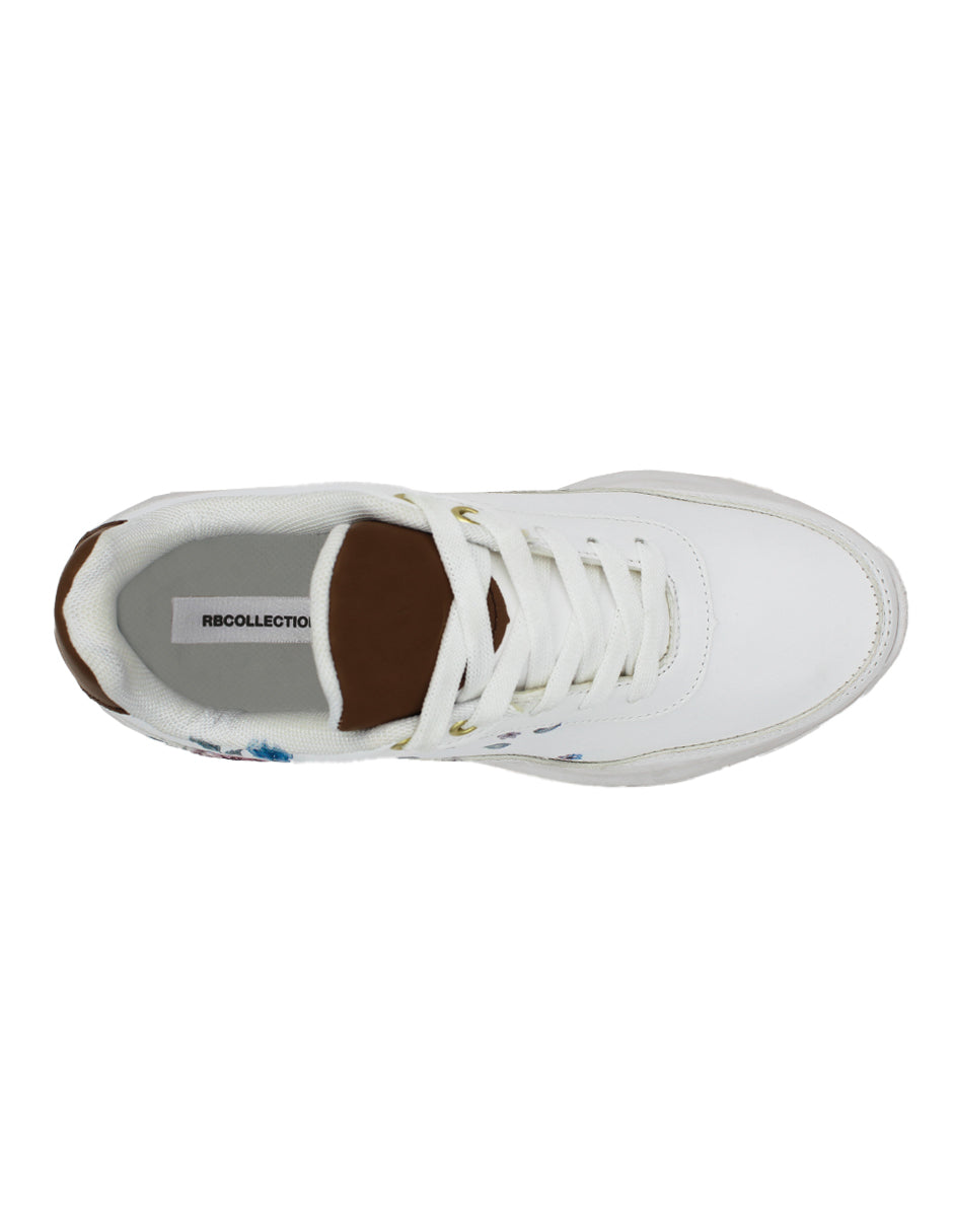 Tenis tipo deportivo Exterior Sintético Color Blanco Para Mujer De RBCOLLECTION