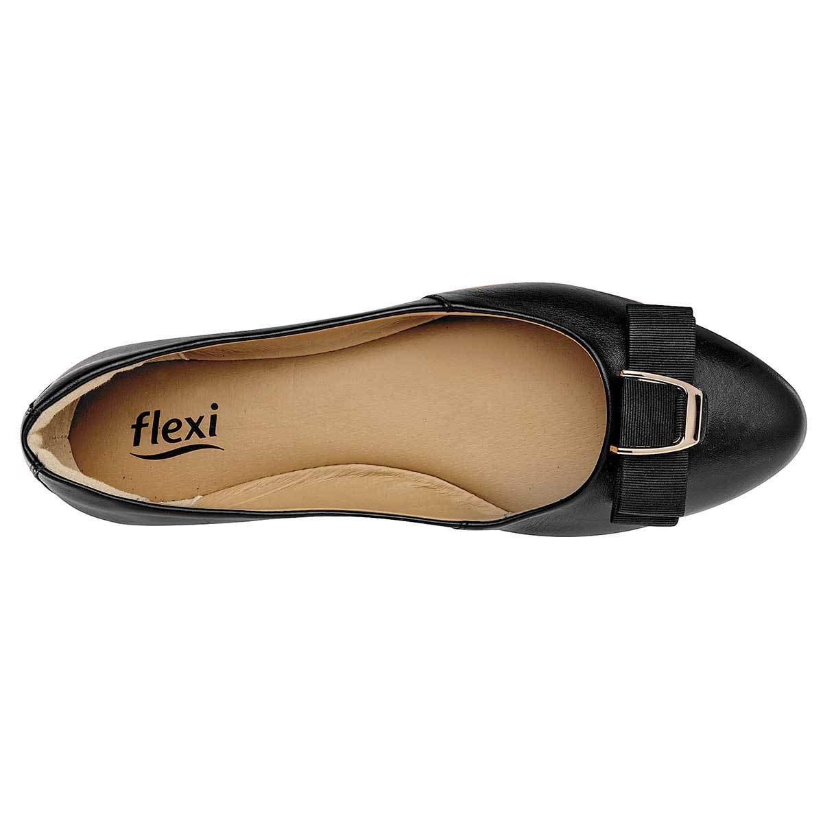 Flats clasicas Exterior Piel Color Negro de Flexi