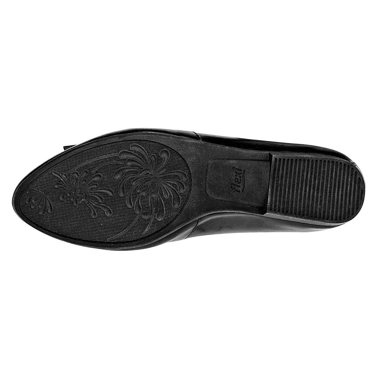 Flats clasicas Exterior Piel Color Negro de Flexi