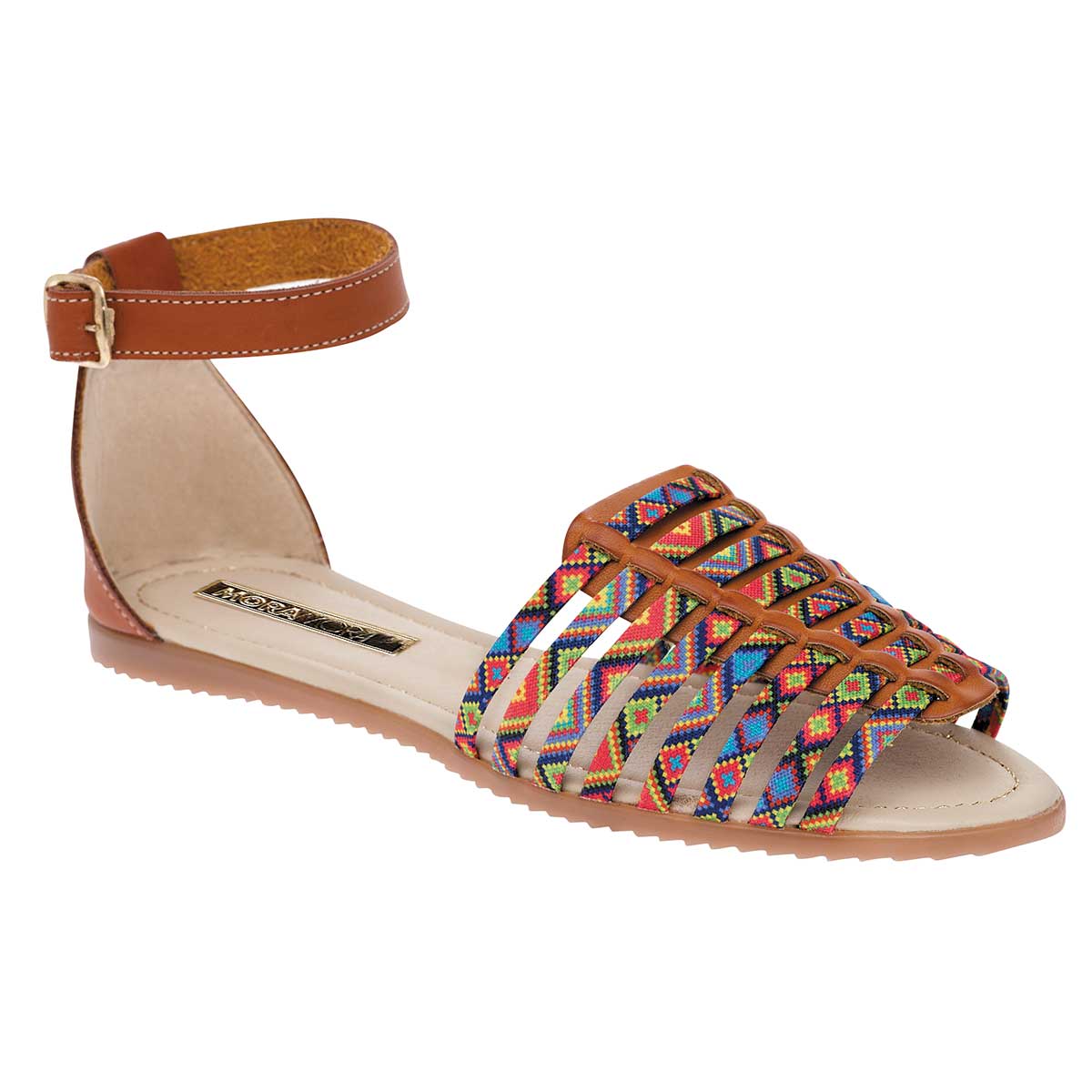 Sandalias de piso Exterior Sintético Color Camel Para Mujer De Moramora