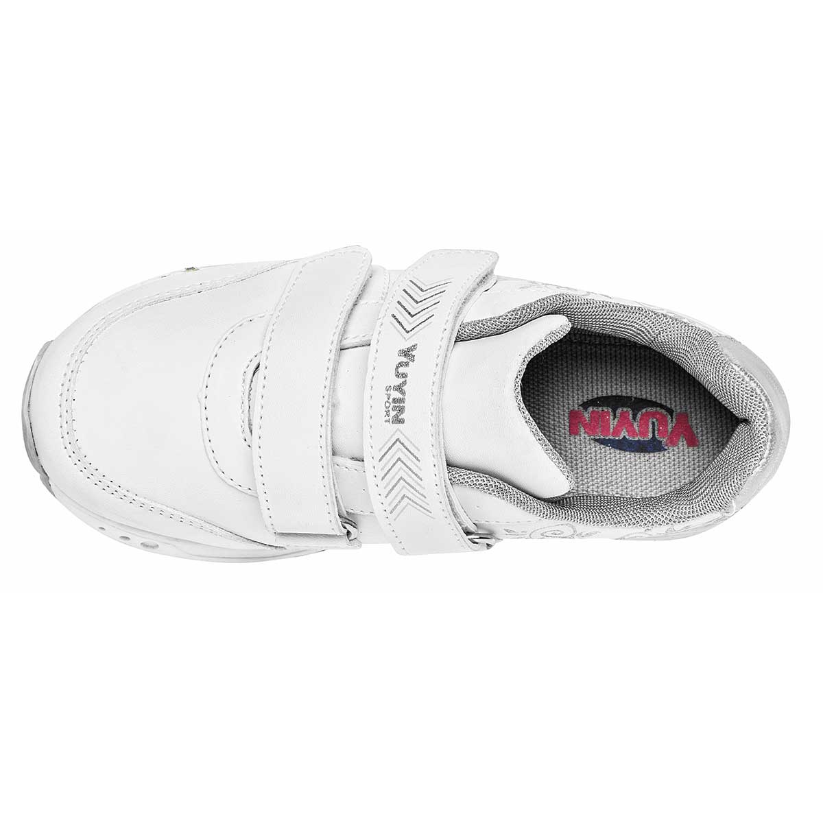 Tenis deportivos Exterior Sintético Color Blanco Con Plata Para Niña De Yuyin