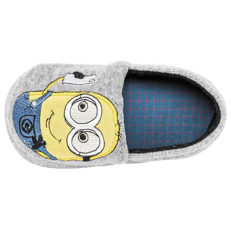 Pantuflas Para Niños Color Gris de Minions