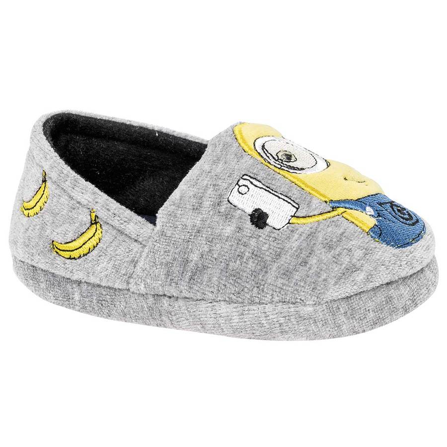 Pantuflas Para Niños Color Gris de Minions