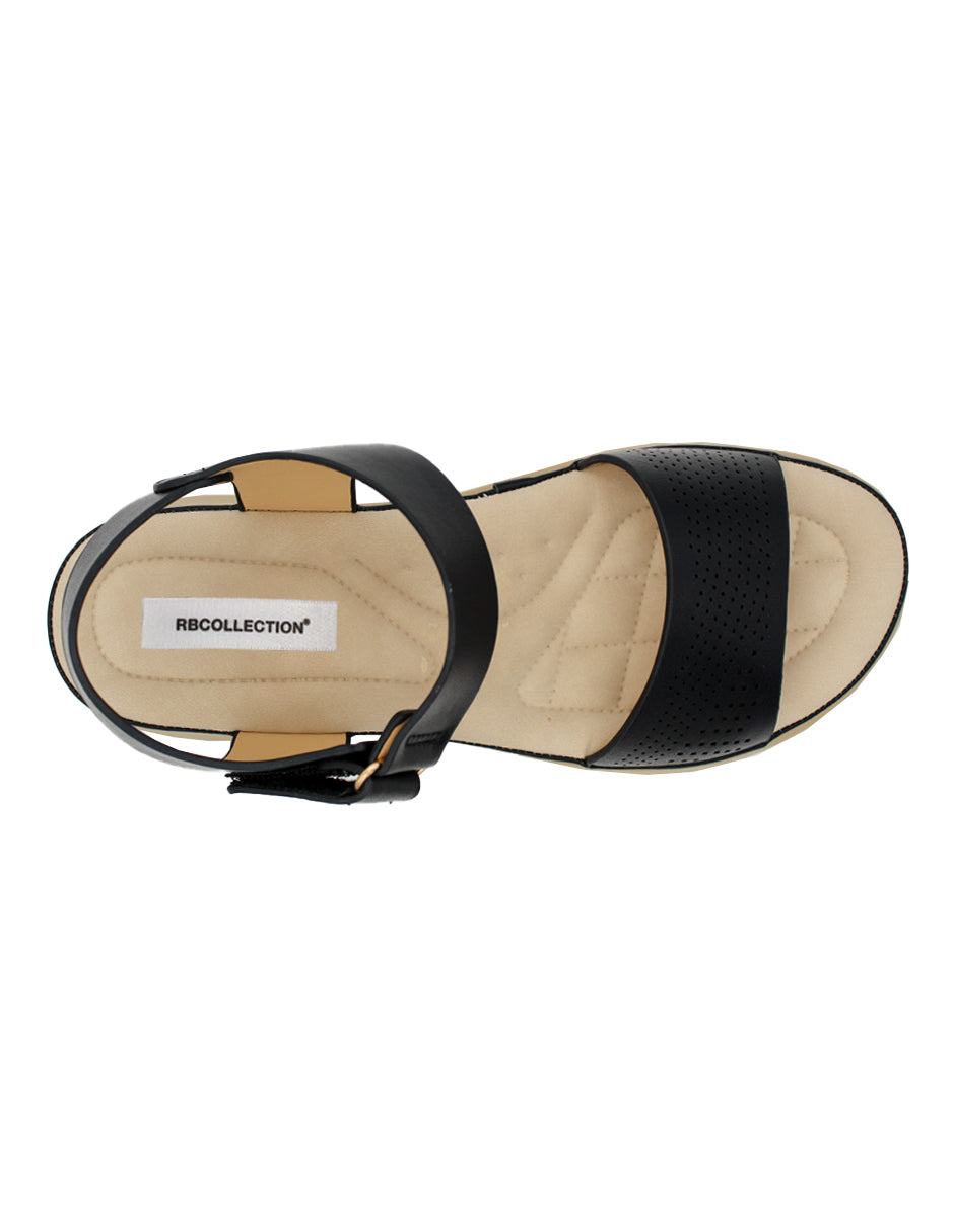 Sandalias de piso Exterior Piel sintética Color Negro Para Mujer De RBCOLLECTION