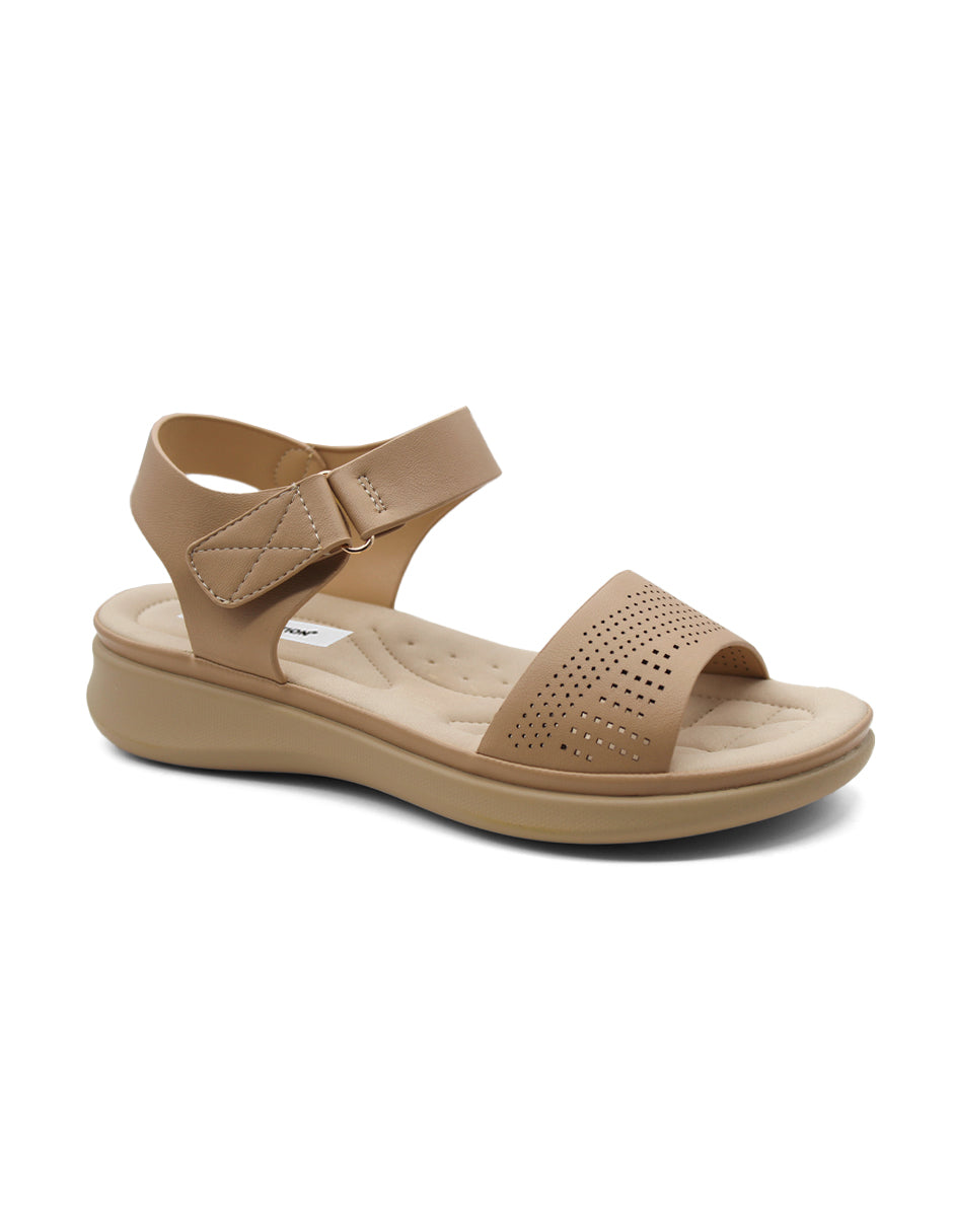 Sandalias de piso Exterior Piel sintética Color Café Para Mujer De RBCOLLECTION