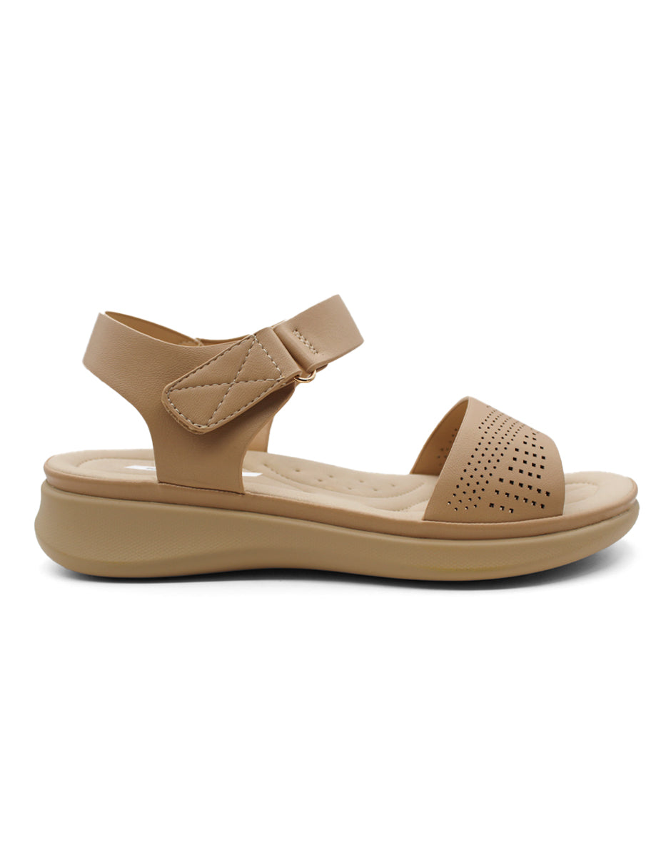 Sandalias de piso Exterior Piel sintética Color Café Para Mujer De RBCOLLECTION