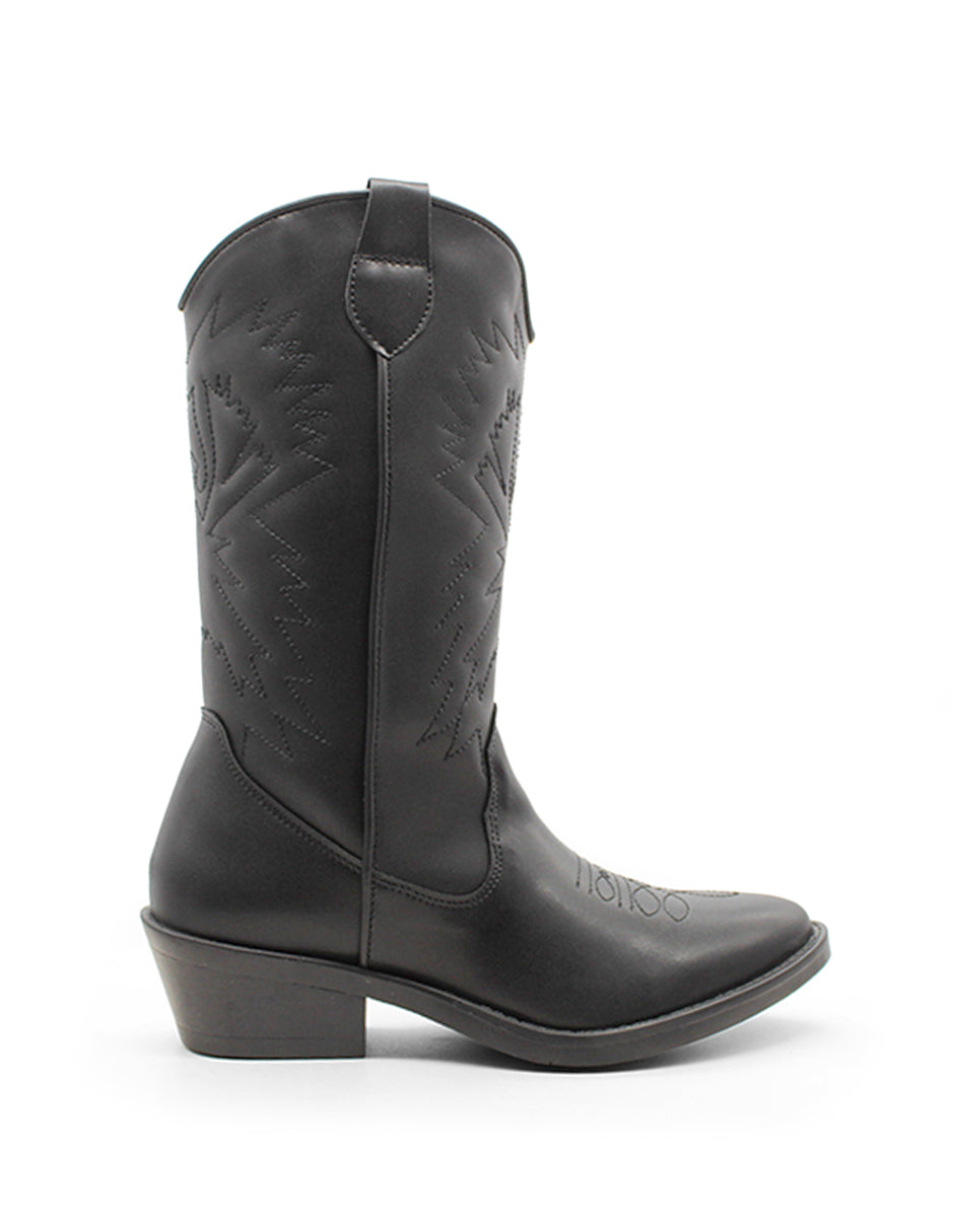 Botas tipo western Exterior Sintético Color Negro Para Mujer De RBCOLLECTION