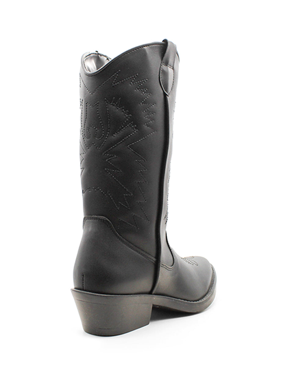 Botas tipo western Exterior Sintético Color Negro Para Mujer De RBCOLLECTION