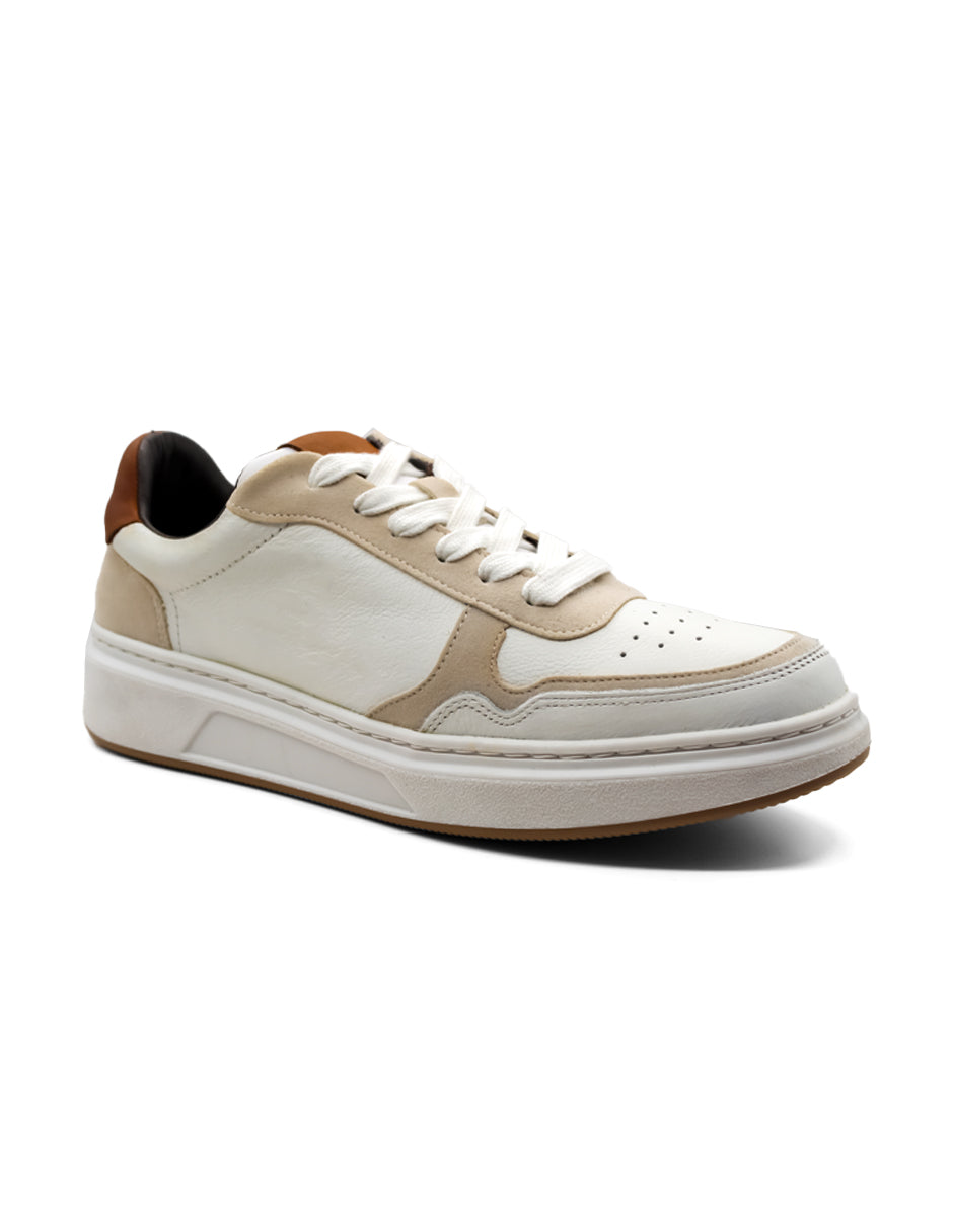 Tenis con cordones Exterior Piel Color Blanco Para Hombre De RBCOLLECTION