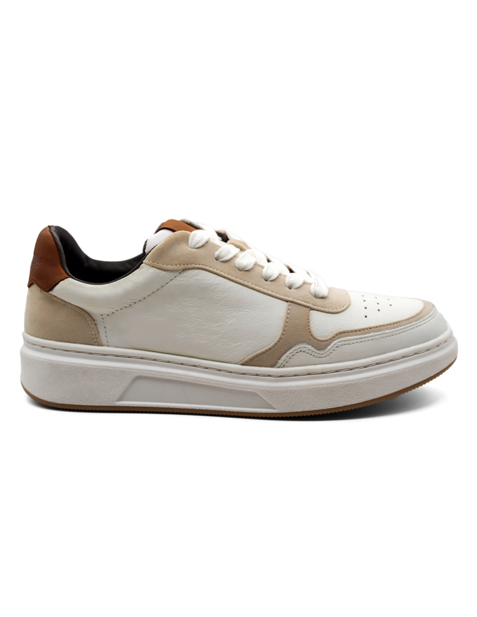 Tenis con cordones Exterior Piel Color Blanco Para Hombre De RBCOLLECTION