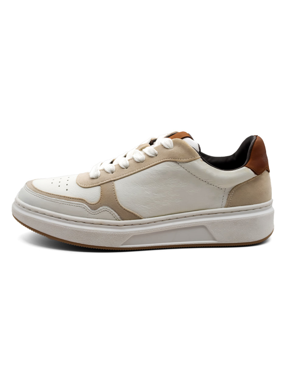 Tenis con cordones Exterior Piel Color Blanco Para Hombre De RBCOLLECTION