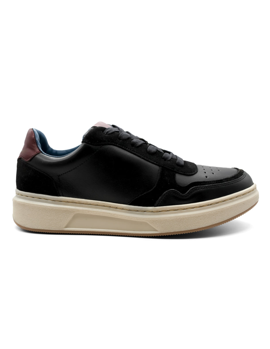 Tenis con cordones Exterior Piel Color Negro Para Hombre De RBCOLLECTION