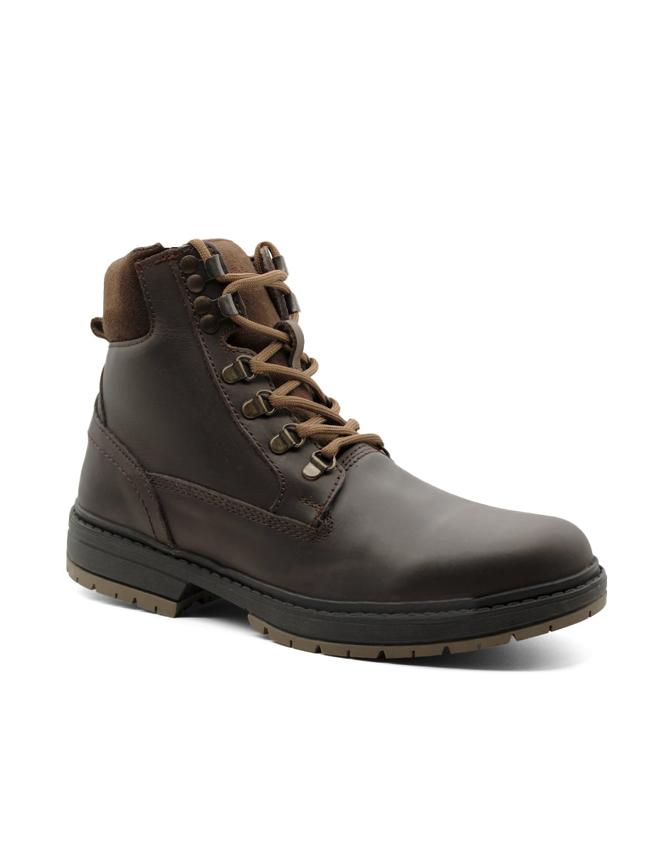 Botas Casuales Exterior Piel Color Café Para Hombre De RBCOLLECTION