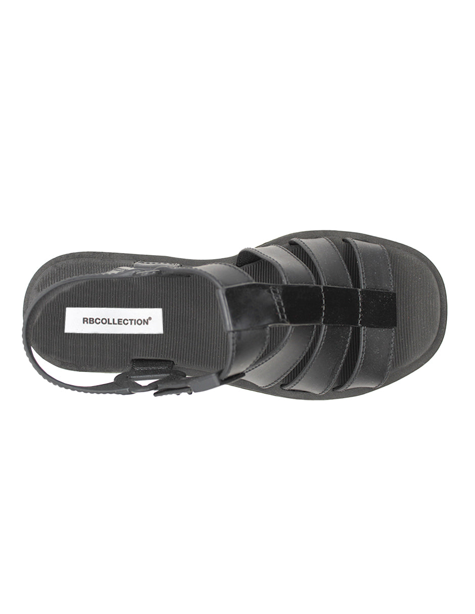 Sandalias de piso Exterior Piel sintético Color Negro Para Mujer De RBCOLLECTION