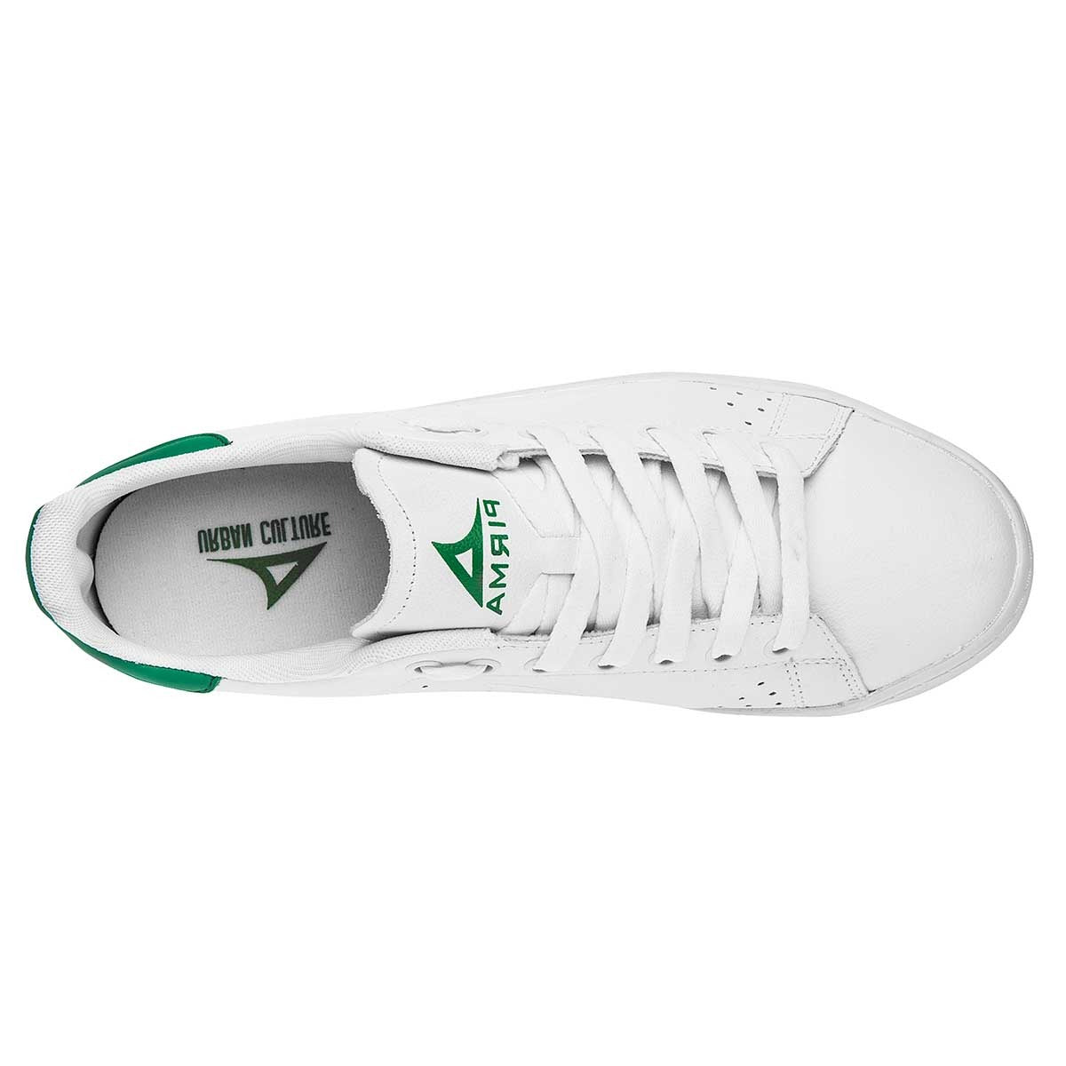 Tenis con cordones Exterior Piel sintética Color Blanco Con Verde Para Hombre De Pirma