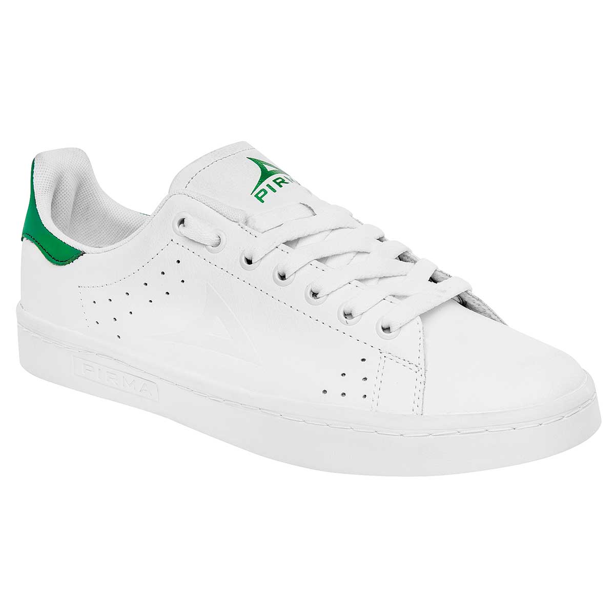 Tenis con cordones Exterior Piel sintética Color Blanco Con Verde Para Hombre De Pirma