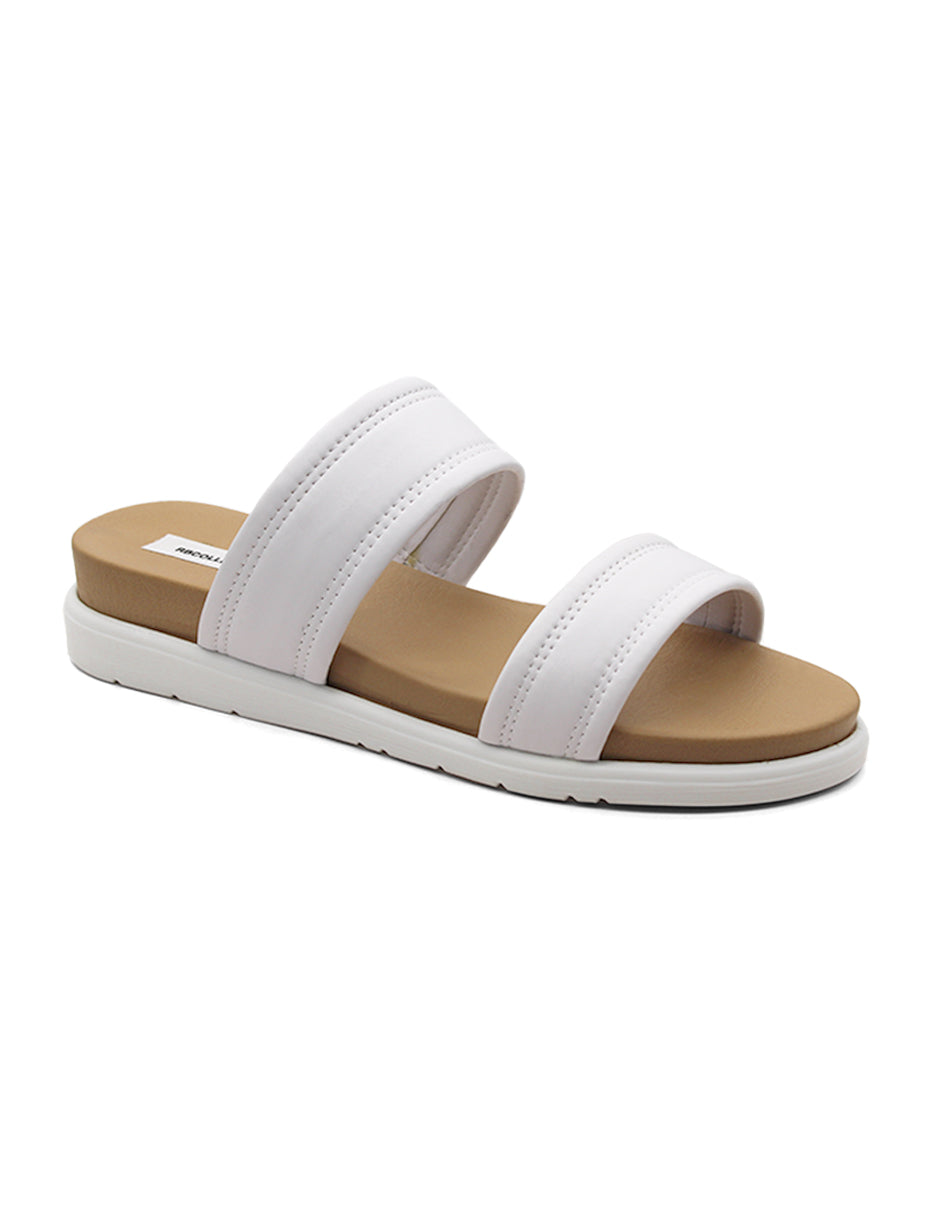 Sandalias de piso Exterior Piel sintético Color Blanco Para Mujer De RBCOLLECTION