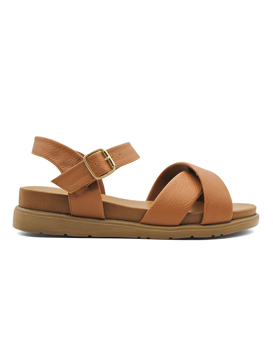 Sandalias de piso Exterior Sintético Color Café Para Mujer De RBCOLLECTION