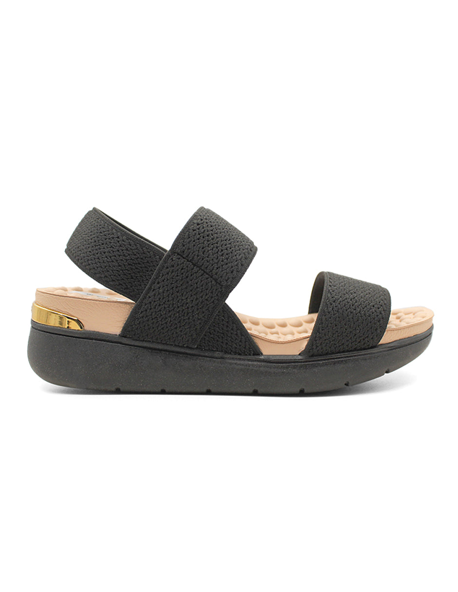 Sandalias de piso Exterior Textil Color Negro Para Mujer De RBCOLLECTION