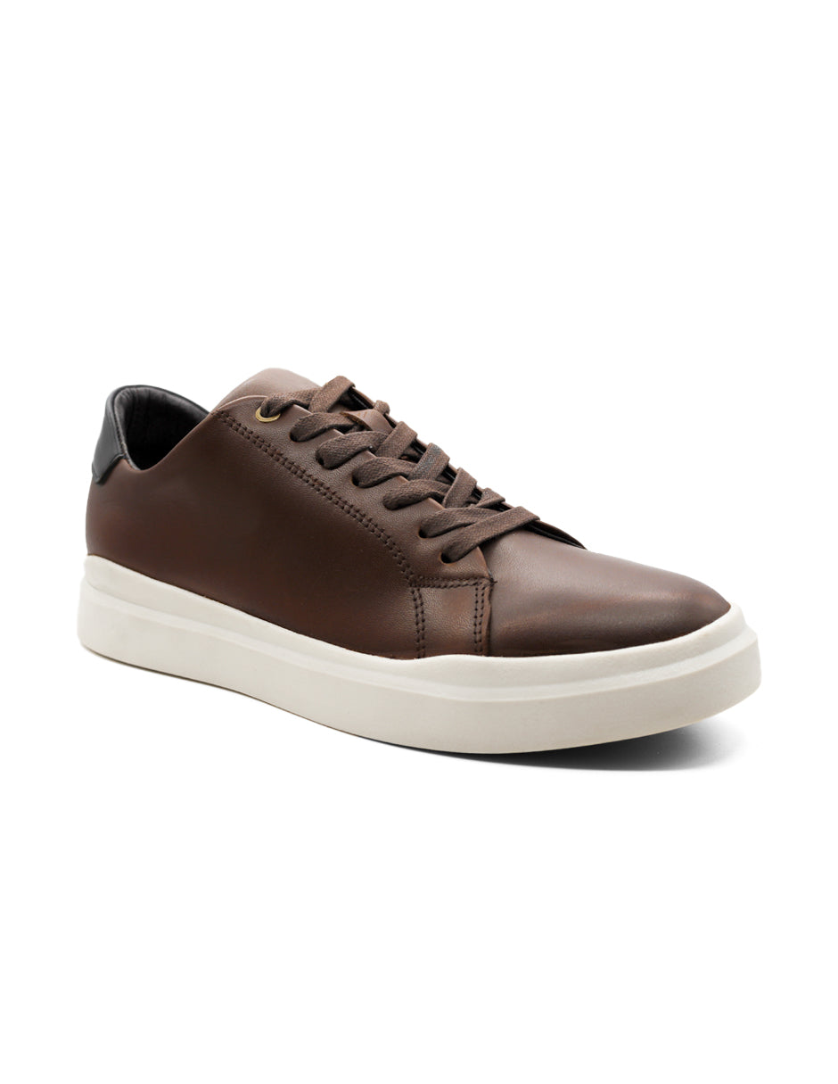 Tenis con cordones Exterior Piel Color Café Para Hombre De RBCOLLECTION