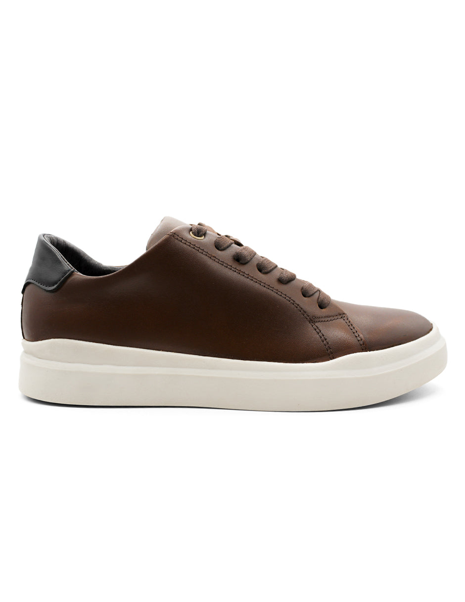 Tenis con cordones Exterior Piel Color Café Para Hombre De RBCOLLECTION