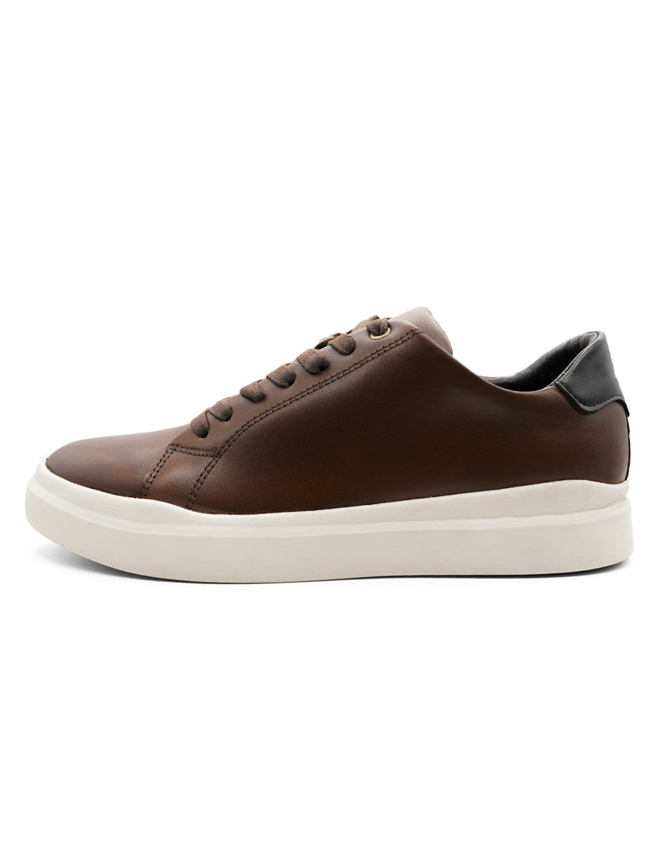 Tenis con cordones Exterior Piel Color Café Para Hombre De RBCOLLECTION