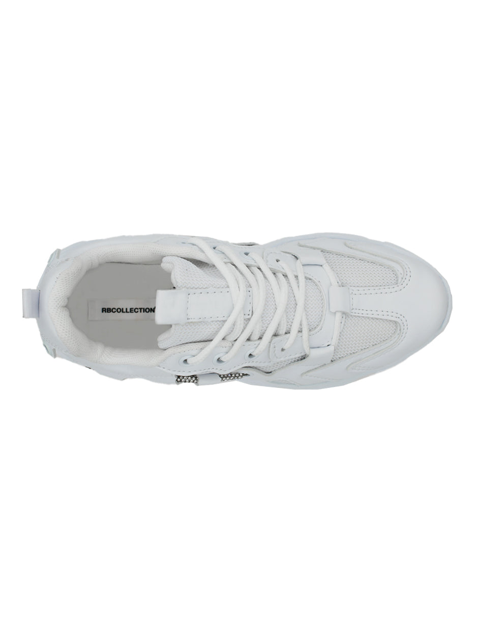 Tenis tipo deportivo Exterior Sintético Color Blanco Para Mujer De RBCOLLECTION