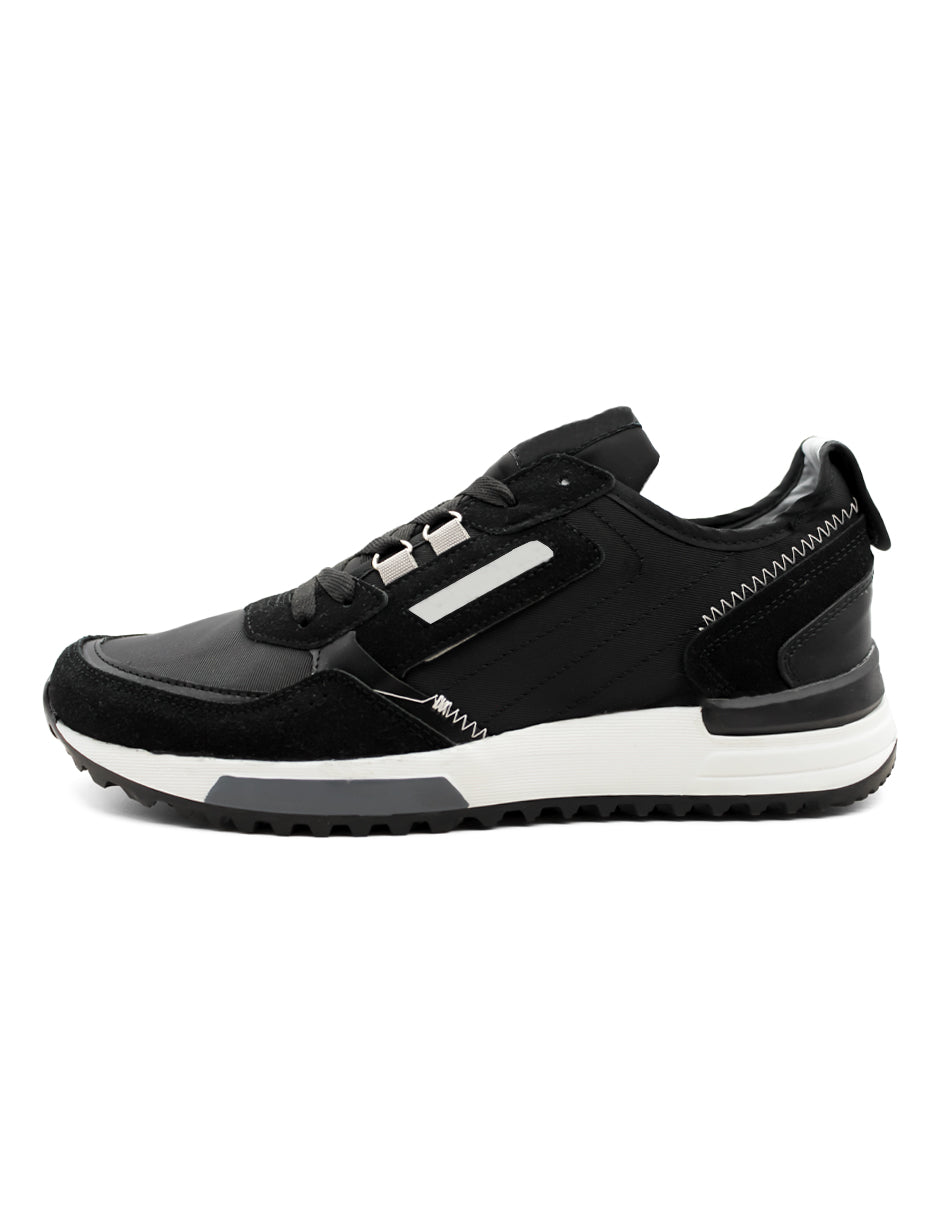 Tenis tipo deportivo Exterior Textil Color Negro Para Hombre De RBCOLLECTION