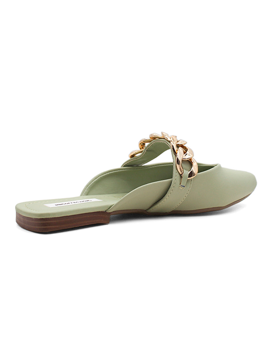 Flats puntales Exterior Sintético Color Verde Para Mujer De RBCOLLECTION