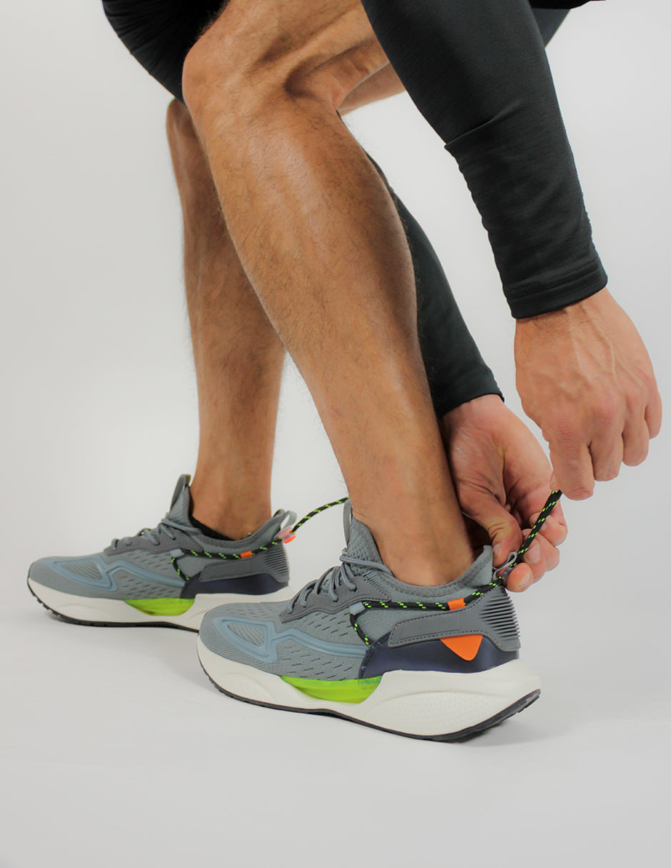 Tenis para correr Exterior Textil tejido en malla con tecnología KRONOS que permite mayor durabilidad, flexibilidad y resistencia Color Gris Para Hombre De RBCOLLECTION