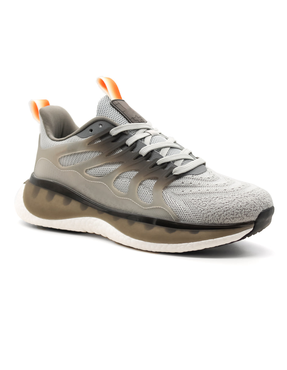 Tenis para correr Exterior Textil con tecnología KRONOS que permite mayor durabilidad, flexibilidad y resistencia Color Gris Para Hombre De RBCOLLECTION