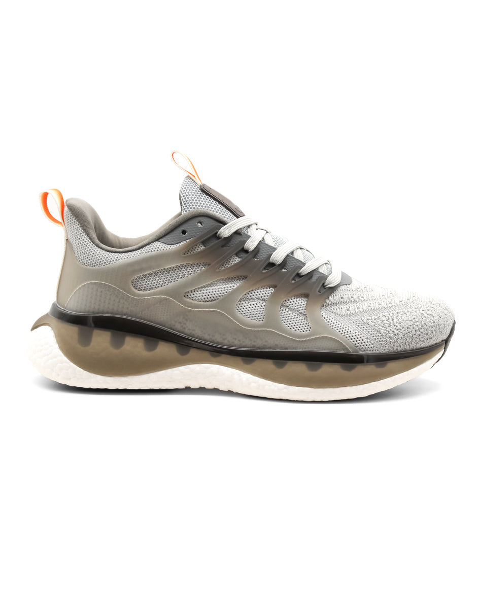 Tenis para correr Exterior Textil con tecnología KRONOS que permite mayor durabilidad, flexibilidad y resistencia Color Gris Para Hombre De RBCOLLECTION